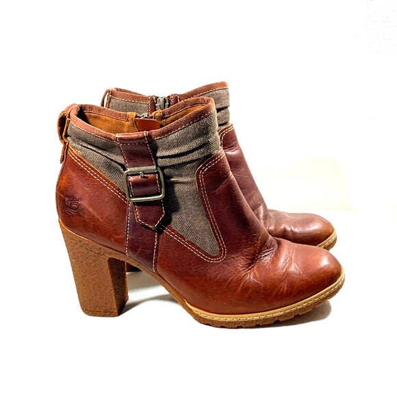 Timberland Dennett Genuine Leather Mixed Media Ankle Boots - Picture 2 of 5